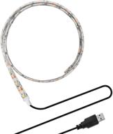 onever flexible led strip lights: usb powered for tv, computer & home decor lighting - smd 3528 50cm cool white logo