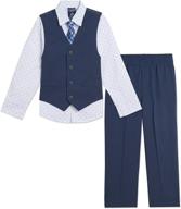 👔 chaps 4 piece formal suit vest for boys - stylish posies boys' clothing logo