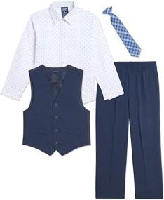 img 2 attached to 👔 Chaps 4 Piece Formal Suit Vest for Boys - Stylish Posies Boys' Clothing