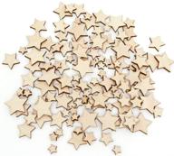 🌟 derayee 100 pcs unfinished wooden stars ornaments: perfect for diy crafts, christmas, wedding parties, assorted sizes logo