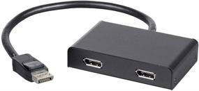 img 4 attached to Monoprice 121972 DisplayPort 1.2 MST Hub, 2-Port DP Multi-Stream Transport, DP to DP, Black, 7.6 x 5.8 x 1.3