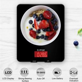 img 3 attached to 🥩 AccuWeight 201 Digital Multifunction Meat Food Scale: Precise 11lb Capacity by 0.1oz, LCD Display, Ideal for Baking, Kitchen and Cooking - Tempered Glass