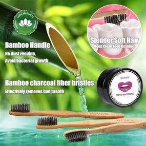 img 2 attached to 🦷 Upgrade Formula Activated Charcoal Teeth Whitening Powder with Bamboo Brush Set – Natural Teeth Whitener, Enamel and Gum Friendly – Effective Alternative to Toothpaste, Strips, Kits, Gels