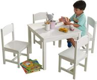 kidkraft farmhouse table and 4 chairs set, white children's furniture for arts and activity - perfect gift for ages 3-8 logo