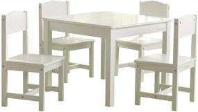 img 3 attached to KidKraft Farmhouse Table and 4 Chairs Set, White Children's Furniture for Arts and Activity - Perfect Gift for Ages 3-8