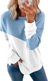 img 4 attached to 👚 Women's Crewneck Sweatshirts: Loose-fit Long Sleeve Pullover Tops for a Comfy Style