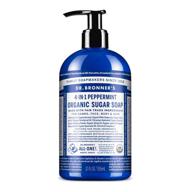 🌿 dr. bronner’s organic sugar soap (peppermint, 12 oz): 4-in-1 uses for hands, body, face & hair, organically made with sugar, shikakai powder and organic oils - vegan, non-gmo logo