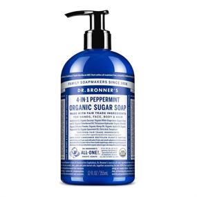 img 4 attached to 🌿 Dr. Bronner’s Organic Sugar Soap (Peppermint, 12 oz): 4-in-1 Uses for Hands, Body, Face & Hair, Organically Made with Sugar, Shikakai Powder and Organic Oils - Vegan, Non-GMO