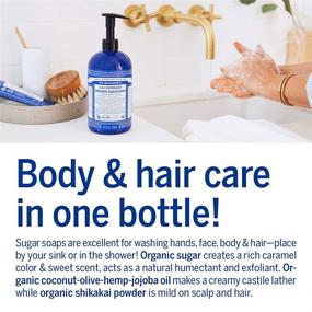 img 1 attached to 🌿 Dr. Bronner’s Organic Sugar Soap (Peppermint, 12 oz): 4-in-1 Uses for Hands, Body, Face & Hair, Organically Made with Sugar, Shikakai Powder and Organic Oils - Vegan, Non-GMO