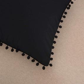 img 3 attached to 🛏️ Softta 20x36 Boho Pillow Covers 2 Pack with Pompom, Tassel Ruffle Pillowcases, Black, 100% Cotton, King/Cal King Size (NO Comforter or Filling Included)