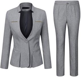 img 4 attached to 💼 YUNCLOS Women's Stylish Business Suit Set: Work Blazer and Pant Combo for Office Lady