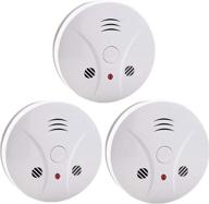 ultimate safety trio: 3-pack fire alarms with photoelectric sensor, silence button & portability - battery operated for travel logo