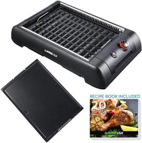 img 4 attached to 🔥 GoWISE USA GW88000 2-in-1 Smokeless Indoor Grill and Griddle with Interchangeable Plates, Removable Drip Pan, and 20 Recipes (Black, Large)