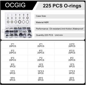 img 3 attached to 225 Pcs O-Ring Assortment Set - 18 Sizes Rubber Sealing Gasket Rings Washer Seal Kit for Plumbing, Automotive, and General Repair