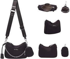 img 1 attached to Stylish LAORENTOU Shoulder Handbag: Functional Pochette Crossbody for Women's Essentials - Handbags & Wallets Combo!
