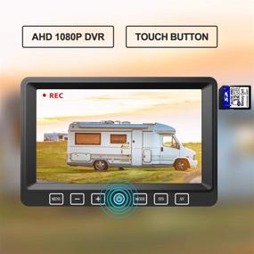 img 3 attached to 📹 Enhanced Backup Camera System: 7-inch Touch Button Monitor, Recorder, Quad Screen, Waterproof IR Rear & Side View - Ideal for RV, Semi, Box Truck, Trailer