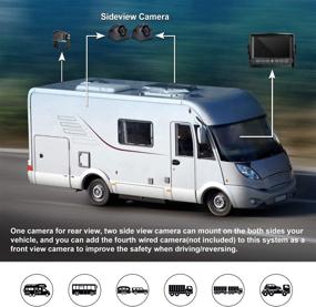 img 1 attached to 📹 Enhanced Backup Camera System: 7-inch Touch Button Monitor, Recorder, Quad Screen, Waterproof IR Rear & Side View - Ideal for RV, Semi, Box Truck, Trailer