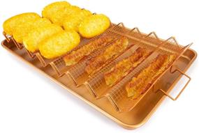 img 3 attached to Набор подносов и противней EaZy MealZ для бекона - специальный поднос с сборщиком жира для равномерного приготовления - противень с антипригарным покрытием из здорового медного материала - улучшенный и настраиваемый опыт приготовления (XX-Large)