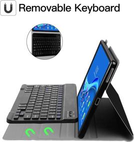 img 1 attached to 💻 Lenovo Tab M10 FHD Plus Keyboard Case 10.3 Inch (TB-X606F / TB-X606X) - Slim, Lightweight Smart Cover with Detachable Wireless Bluetooth Keyboard for Lenovo Tab M10 Plus