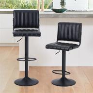 🪑 set of 2 phi villa adjustable bar stools with square back for kitchen island, dining room, and living room - modern furniture design for counter height - maximum load bearing 300 lbs - black логотип