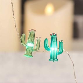 img 3 attached to 🌵 Xmas Themed Cactus Decorative Light, 10FT 40 LED Nature Night Lights with Remote, USB & Battery Operated Fairy Lights for Holiday Party Wedding Garden Decor, Green Lights