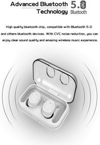 img 3 attached to 🎧 Беспроводные наушники TWS-8: Сенсорное управление, наушники Bluetooth 5.0 с портативным зарядным кейсом, водонепроницаемость IPX5, шумоподавление, чистый глубокий бас, встроенный микрофон