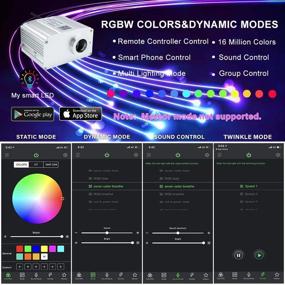 img 2 attached to 🌟 AMKI 10W Fiber Optic Light Star Ceiling Kit with APP Control for Car, LED RGBW Engine Driver, 28key RF Remote Control - 150pcs 0.03in x 6.5ft