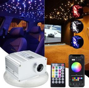 img 4 attached to 🌟 AMKI 10W Fiber Optic Light Star Ceiling Kit with APP Control for Car, LED RGBW Engine Driver, 28key RF Remote Control - 150pcs 0.03in x 6.5ft