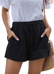 img 4 attached to QACOHU Women Shorts: Comfortable Drawstring Elastic Waist Shorts for Stylish Summer