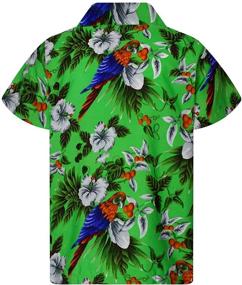 img 3 attached to King Kameha Hawaiian Shortsleeve Cherryparrot Boys' Clothing