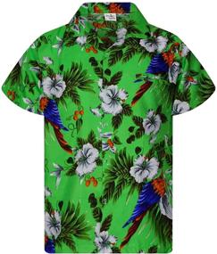 img 4 attached to King Kameha Hawaiian Shortsleeve Cherryparrot Boys' Clothing