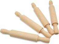 🍴 wooden mini rolling pin set: 5 inches long, pack of 6 - perfect for kids' kitchen, play-doh, crafting, imaginative play | woodpeckers logo