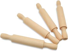 img 4 attached to 🍴 Wooden Mini Rolling Pin Set: 5 Inches Long, Pack of 6 - Perfect for Kids' Kitchen, Play-doh, Crafting, Imaginative Play | Woodpeckers