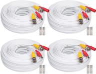 wildhd 4x150ft all-in-one siamese bnc video and power security camera cable - 2 female connectors - max 5mp hd cctv dvr compatible (white) logo