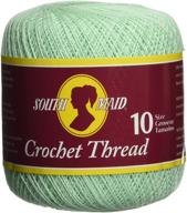 нить хлопчатобумажная "coats crochet south maid" №10 в мятно-зеленом цвете: универсальный и яркий материал для ваших ручных творений. логотип