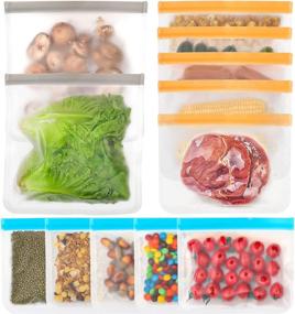 img 4 attached to 🥪 12 Pack Reusable Food Storage Bags – Leak Proof, Durable Silicone Bags for Freezer, Sandwiches, and Snacks