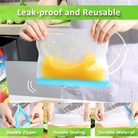 img 1 attached to 🥪 12 Pack Reusable Food Storage Bags – Leak Proof, Durable Silicone Bags for Freezer, Sandwiches, and Snacks