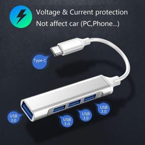 img 1 attached to 🔌 KIKIMO Tesla USB C Hub: Model 3/Y/S/X Accessory - 4-in-1 USB 3.0 Ports Aluminum Adapter