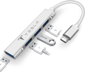 img 4 attached to 🔌 KIKIMO Tesla USB C Hub: Model 3/Y/S/X Accessory - 4-in-1 USB 3.0 Ports Aluminum Adapter