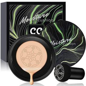 img 4 attached to 🍄 SuperThinker Air Cushion CC Cream Mushroom Head Foundation - Natural Moisturizing BB Cream Makeup with Long Lasting Matte Concealer