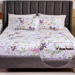 img 2 attached to 🌸 Romantic Garden Floral Queen Size Bed Sheet Set in Queen's House