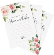 bliss collections advice and wishes cards: boho floral blush pink and greenery design - ideal 🌸 for bride and groom, baby shower, bridal shower, graduation or any event! pack of 50 4x6 cards logo