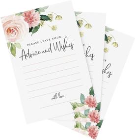 img 4 attached to Bliss Collections Advice and Wishes Cards: Boho Floral Blush Pink and Greenery Design - Ideal 🌸 for Bride and Groom, Baby Shower, Bridal Shower, Graduation or Any Event! Pack of 50 4x6 Cards