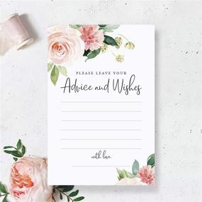 img 3 attached to Bliss Collections Advice and Wishes Cards: Boho Floral Blush Pink and Greenery Design - Ideal 🌸 for Bride and Groom, Baby Shower, Bridal Shower, Graduation or Any Event! Pack of 50 4x6 Cards