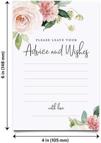 img 2 attached to Bliss Collections Advice and Wishes Cards: Boho Floral Blush Pink and Greenery Design - Ideal 🌸 for Bride and Groom, Baby Shower, Bridal Shower, Graduation or Any Event! Pack of 50 4x6 Cards