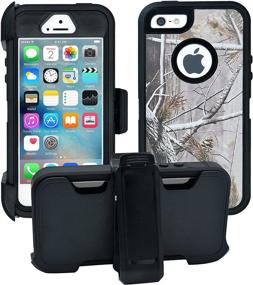 img 4 attached to 📱 AlphaCell Cover: iPhone 5/5S/SE (2016) 2-in-1 Holster Case with Screen Protector - Military Grade Protection, Belt Clip & Shock-Proof Design