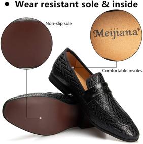 img 2 attached to MEIJIANA Classic Loafers Leather Wedding Men's Shoes and Loafers & Slip-Ons