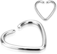 💍 dainty heart ring for daith, cartilage, and other ear piercings - 316l stainless steel with titanium plating - single closure logo