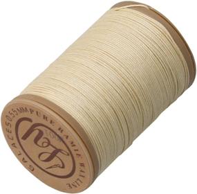 img 2 attached to 🧵 CNBTR 100m Beige Natural Linen Round Waxed Thread Cord - 0.55mm Diameter for DIY Handwork