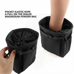 img 1 attached to 🧗 Premium Drawstring Chalk Bag for High-End Rock Climbing, Bouldering, Gymnastics, Cross Fit, Lifting, and Gym Pouch with Carabiner and Multiple Pockets